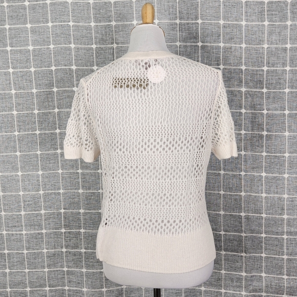 J. Crew Cashmere pointelle short-sleeve T-shirt - Picture 5 of 6